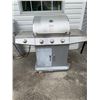 Image 1 : Stainless Steel Propane Gas BBQ Grill with Four Burners and Side Shelves