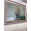 Image 3 : Framed Maritime Print of a Tall Ship at Sea