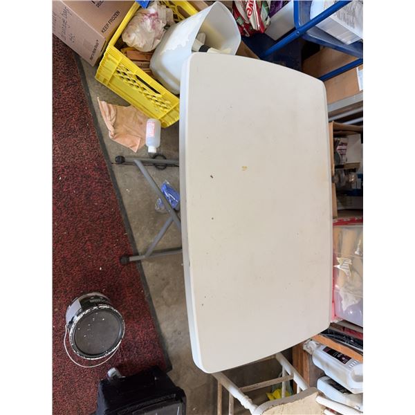 Folding Plastic Utility Table With Metal Legs, 30" x 20"