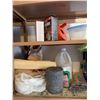 Image 10 : Garage Shelf Lot With Propane Canisters, Cleaning Supplies, Metal Ammo Box