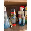 Image 6 : Garage Shelf Lot With Propane Canisters, Cleaning Supplies, Metal Ammo Box