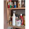 Image 8 : Garage Shelf Lot With Propane Canisters, Cleaning Supplies, Metal Ammo Box
