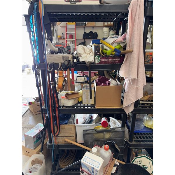 Garage Lot With Tools, Storage Bins, And Household Items