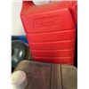 Image 4 : Coleman Camping Fuel Cans, Propane Cylinders, and Red Plastic Fuel Container Lot