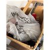 Image 4 : Box Lot Fishing Rods, Reels, Ice Scoop, Vintage Scale, Green Rope, Assorted Items