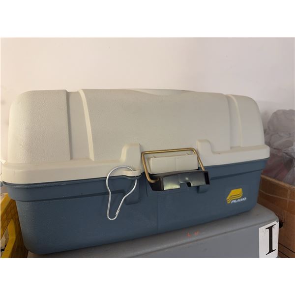 Plano Tackle Box with Mixed Fishing Lures, Hooks, Bobbers, and Accessories