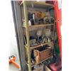 Image 1 : Metal Storage Rack Including Contents, Lubricants, Oil Containers, Parts and Tools