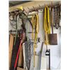 Image 2 : Garage Tools Lot: Chains, Ropes, Shovels, Brush, Cables, and Metal Parts