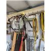 Image 3 : Garage Tools Lot: Chains, Ropes, Shovels, Brush, Cables, and Metal Parts