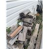 Image 1 : Scrap Wood and Logs with Outdoor Tools and Planters