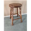 Image 1 : Wooden Bar Stool with Turned Legs and Round Seat