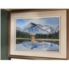 Image 1 : F. Joan North Original Oil Painting Of Mountain Lake Landscape, Framed, 25x21 Inches