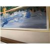 Image 4 : F. Joan North Original Oil Painting Of Mountain Lake Landscape, Framed, 25x21 Inches