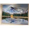 Image 5 : F. Joan North Original Oil Painting Of Mountain Lake Landscape, Framed, 25x21 Inches