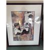 Image 1 : Framed Watercolour Painting Boy Milking Cow Signed Lower Right