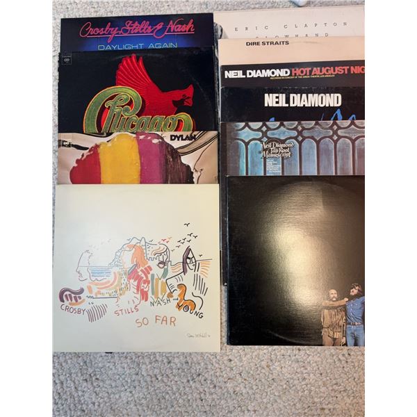 Classic Rock Vinyl LPs Crosby Stills Nash, Chicago, Neil Diamond, Dire Straits