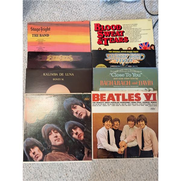 8 Vinyl Records Including The Beatles, The Band, Blood Sweat & Tears
