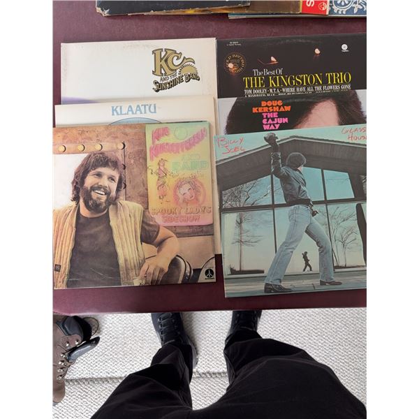 6 Vinyl LPs: Billy Joel, Kingston Trio, KC Sunshine Band, Kris Kristofferson, Klaatu