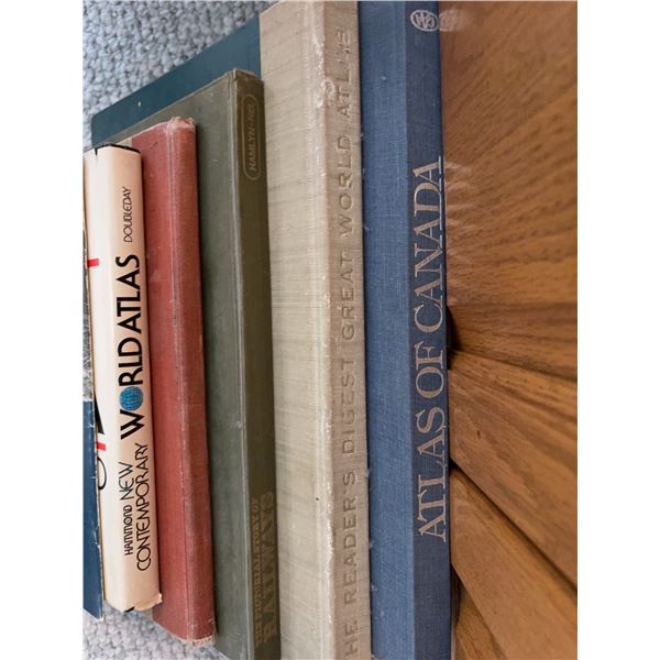 Vintage World and Canada Atlases and Geography Books, 5 Volumes