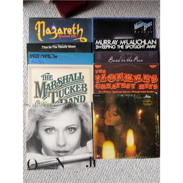 9 Classic Rock and Pop Vinyl Records Including Nazareth, Moody Blues, Monkees