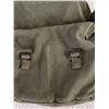 Image 3 : Canadian Army Surplus Green Canvas Gas Mask Bag with Strap and Metal Buckles