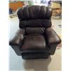 Image 1 : Brown Leather Recliner Chair with Wear on Arms and Seat