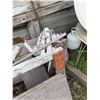 Image 3 : Salvaged Wood, Sawhorses, Round Tabletop, Birch Logs, and Metal Pieces