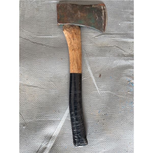 Single-Bit Axe With Wooden Handle and Black Grip Tape