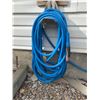 Image 1 : Blue Garden Hose With Spray Nozzle and Outdoor Wall Mount