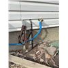 Image 2 : Blue Garden Hose With Spray Nozzle and Outdoor Wall Mount