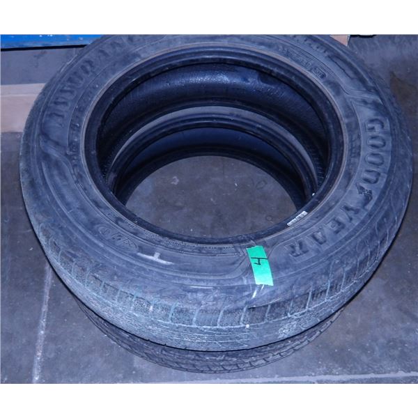 2 - 215/65/R16 GOODYEAR ALL SEASON TIRES (APPROX. 25% LEFT)