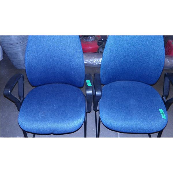 2 - HEAVY DUTY BLUE FABRIC CHAIRS (GOOD CONDITION)