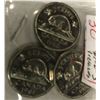 Image 1 : 1961, 1962 & 1963 UNCIRCULATED CANADA NICKEL SET