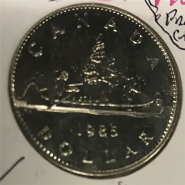 1985 PROOF CAMEO CANADA VOYAGER DOLLAR