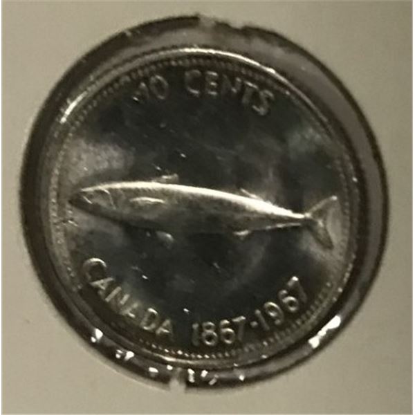 1967 CH/BU CANADA SILVER FISH DIME