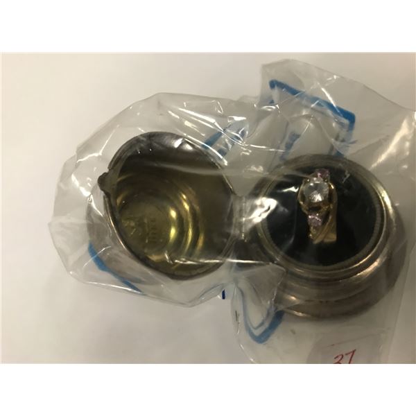 BIRKS RING CASE C/W GOLD SHIELD DINNER RING