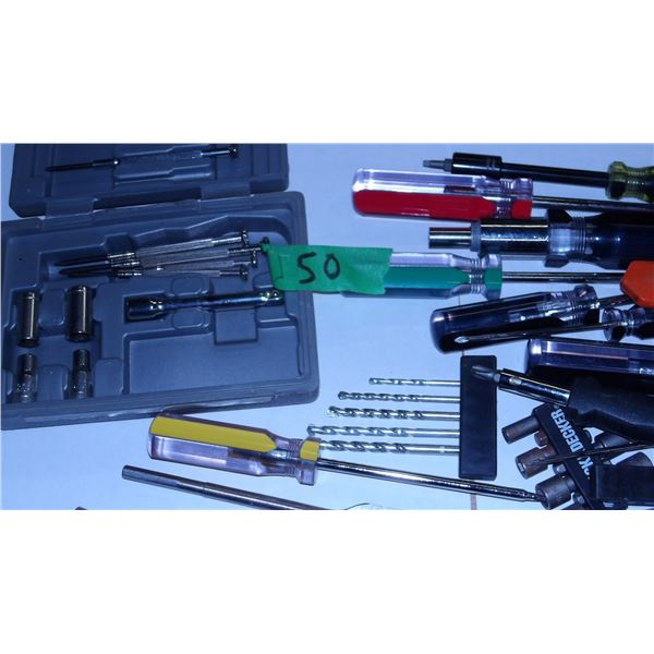 UNCLAIMED STORAGE:  BOX C/W ASSORTED TOOLS