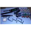Image 1 : UNCLAIMED STORAGE:  BOX C/W BBQ BRUSH, SPATULAS, CLAMPS, SEALANT FOR RV ROOFS