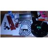 Image 1 : UNCLAIMED STORAGE:  BOX C/W FLARES, CPS POWER AMP, HOCKEY PUCKS, ETC