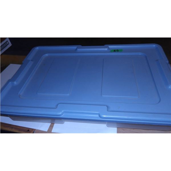 UNCLAIMED STORAGE:  PLASTIC STORAGE BIN & LID
