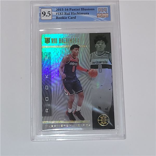 2015-16 PANINI ILLUSIONS #183 RUI HACHIMURA ROOKIE CARD (GRADED 9.5)