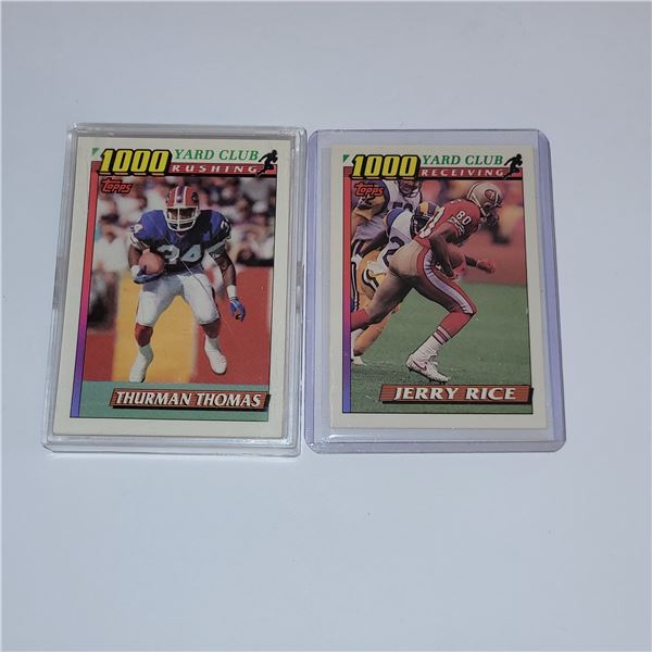 LOT OF 1000 YARD CLUB NFL CARDS IN HARD CASE