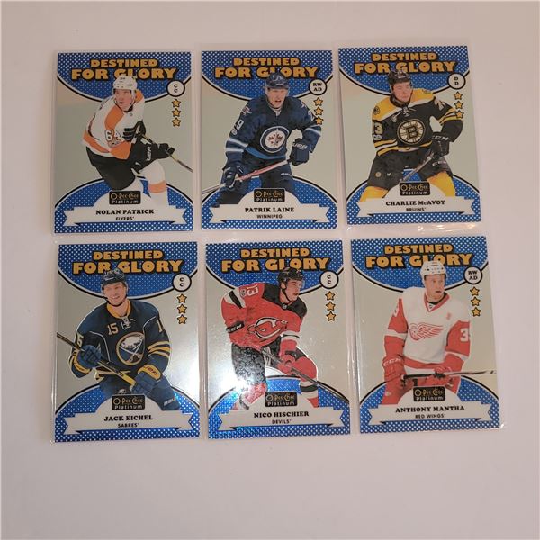 LOT OF 6 OPC PLATINUM DESTINED FOR GLORY ROOKIE CARDS
