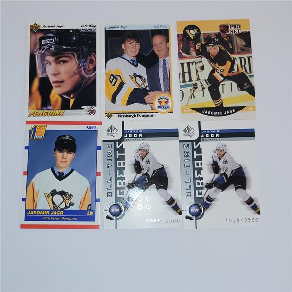 LOT OF 6 JAROMIR JAGR ROOKIE LIMITED EDITION CARDS