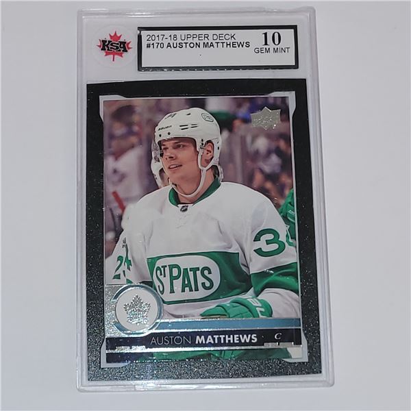 2017-18 UPPER DECK #170 AUSTON MATTHEWS (GRADED 10 GEM MINT)