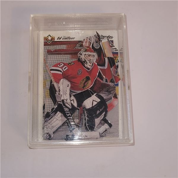 ONE OF ONE ED BELFOUR 3D ROOKIE CARD IN BOX