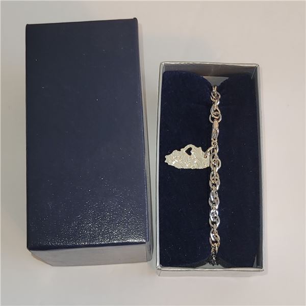 925 STERLING SILVER CHARM & BRACELET - ILLINOIS MONTANA SILVERSMITHS