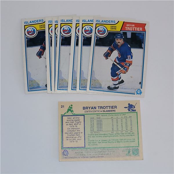 LOT OF 8 1983 OPC #21 BRYAN TROTTIER CARDS