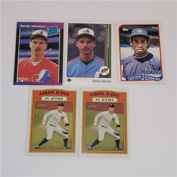 LOT OF 3 MLB BASEBALL ROOKIE CARDS & 2 AARON JUDGE CARDS
