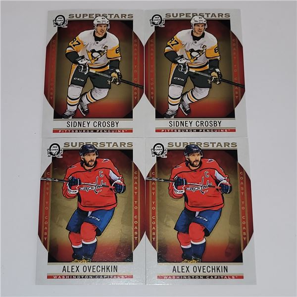 LOT OF 4 SIDNEY/OVECHKIN OPC SUPERSTAR CARDS